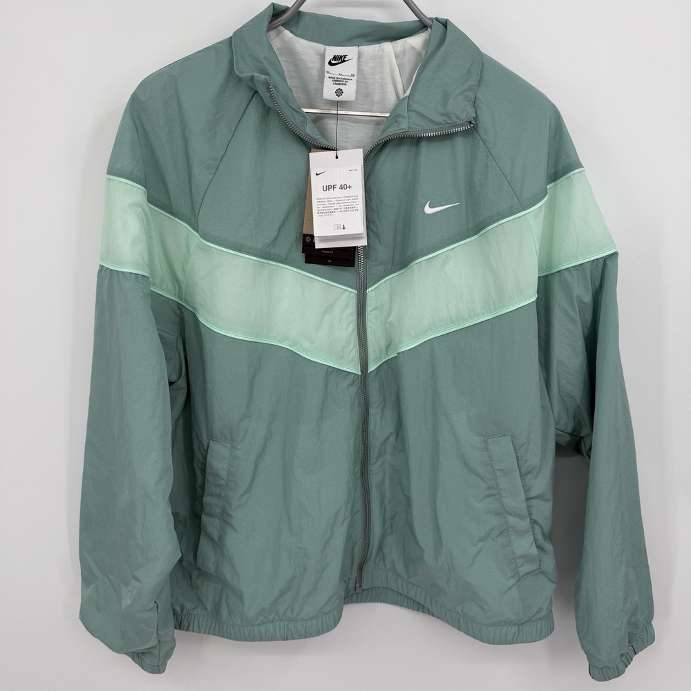 Nike Sportswear Womens Windrunner Woven Full Zip Jacket XL Cannon Mint Green